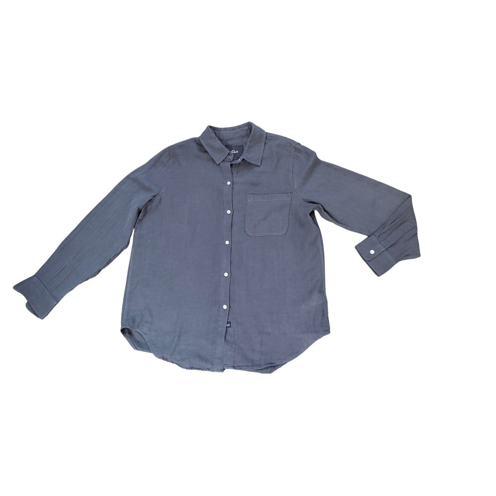 Rails Ellis Washed Black Organic Cotton Gauze Button Down Shirt Womens Small - Picture 3 of 7